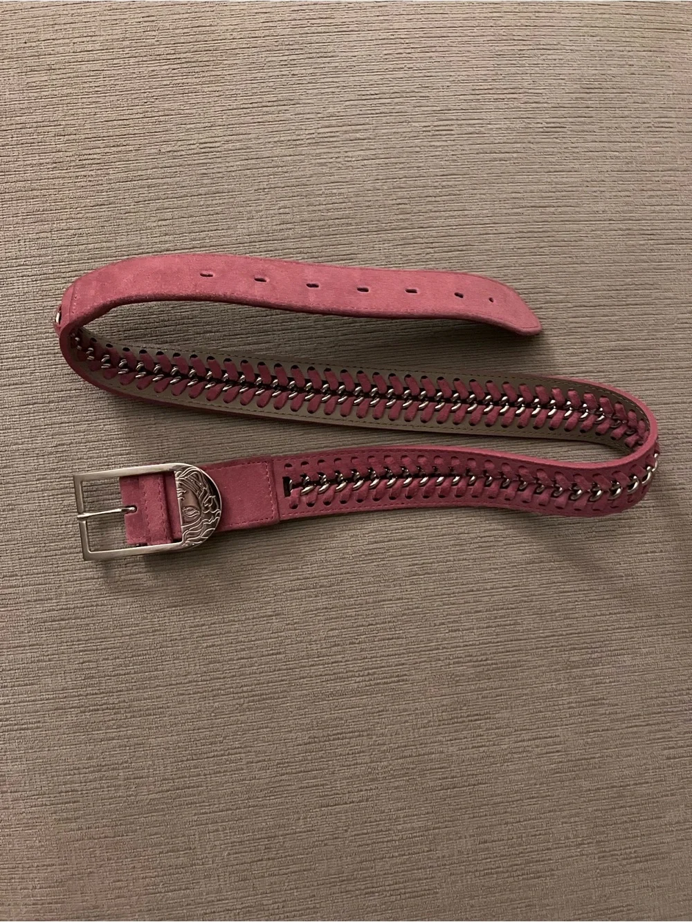 Pink suede genuine Versace belt gorgeous!